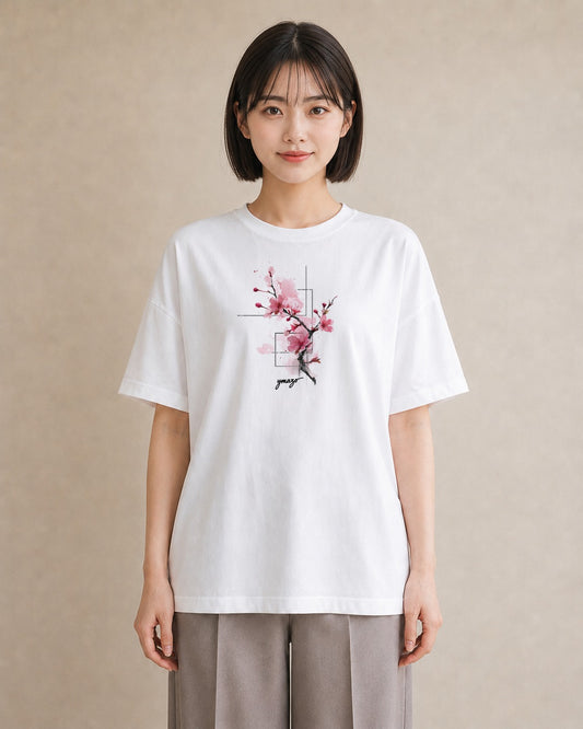 Tシャツ レディース さくら 桜 サクラ 花 花柄 イラスト ボタニカル 女性向けギフト 散歩 白T