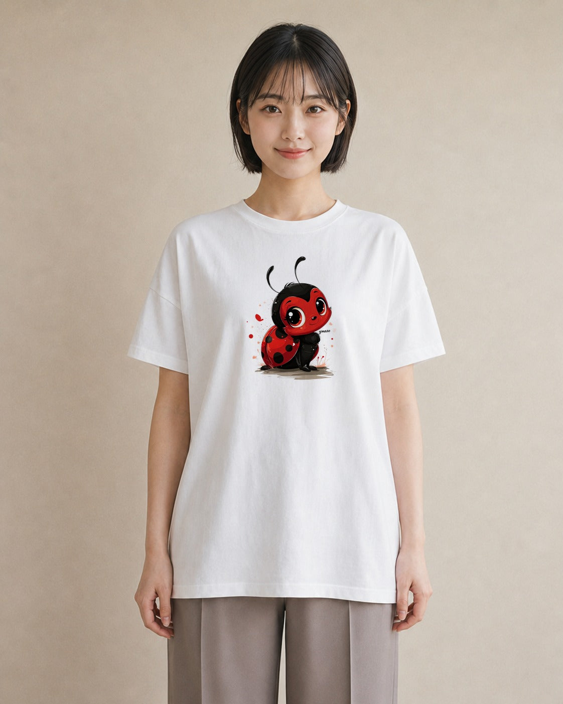 Tシャツ レディース てんとう虫 昆虫 虫 イラスト 普段使い ギフト 母の日 白T