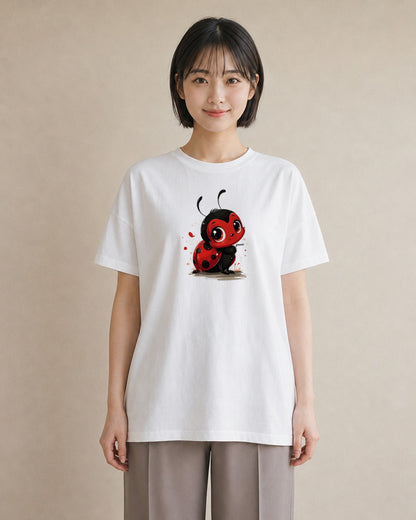 Tシャツ レディース てんとう虫 昆虫 虫 イラスト 普段使い ギフト 母の日 白T