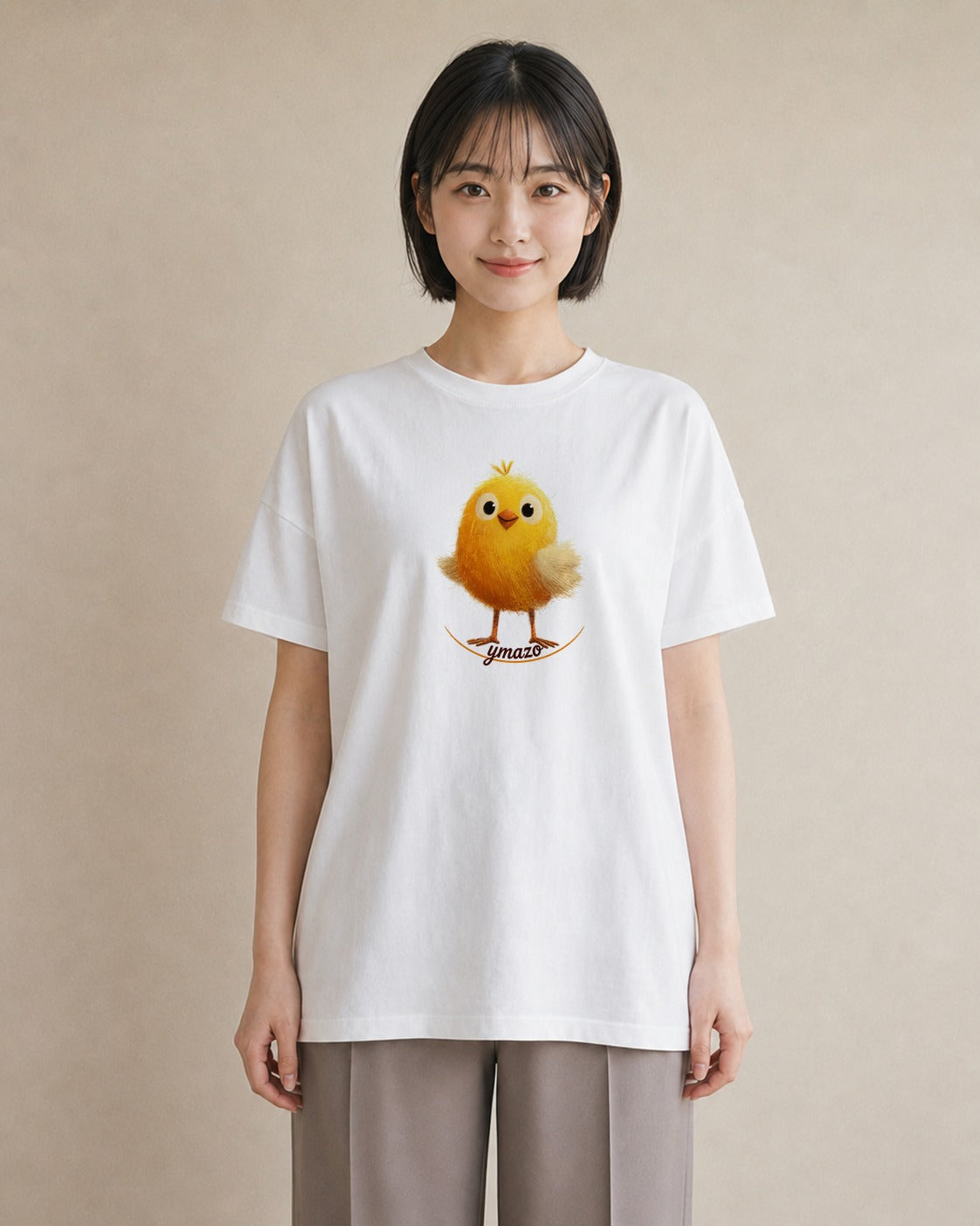 半袖Tシャツ レディース ひよこ 動物 アニマル イラスト 北欧風 海 カフェ巡り 白T