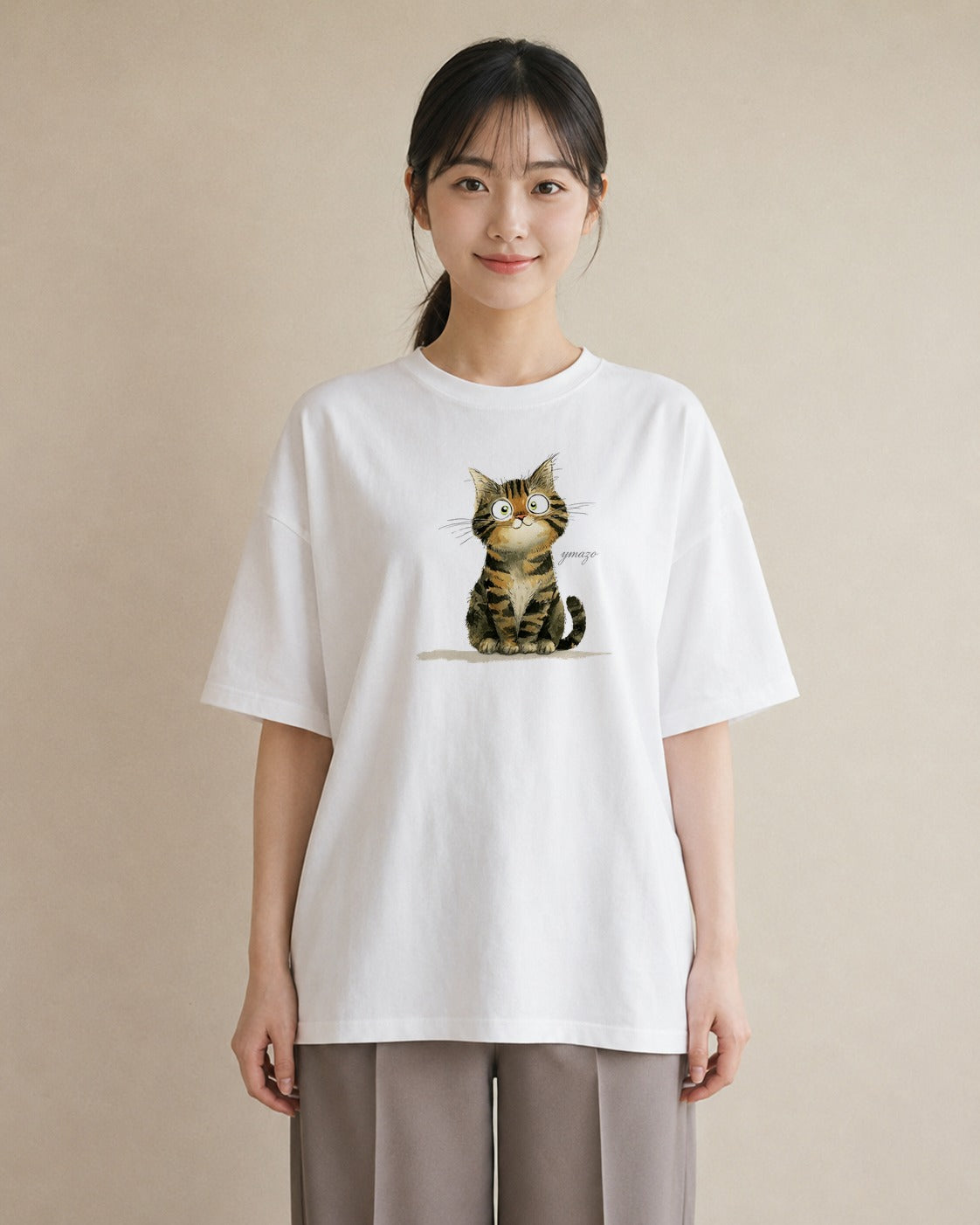 Tシャツ レディース 愛猫 猫 ねこ イラスト カフェコーデ 姉妹 送別ギフト 白T