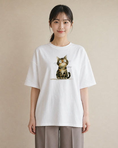 Tシャツ レディース 愛猫 猫 ねこ イラスト カフェコーデ 姉妹 送別ギフト 白T