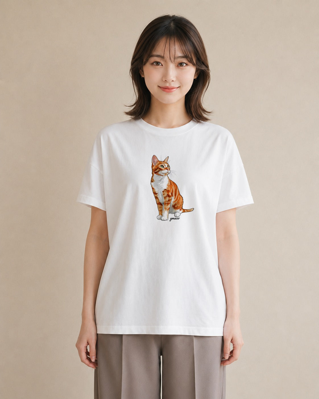 半袖Tシャツ レディース 猫 ねこ イラスト 抜け感 誕生日プレゼント 綿100 白T