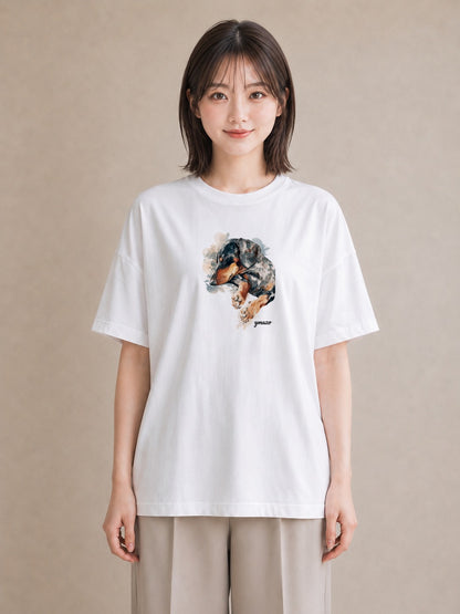 半袖Tシャツ レディース 愛犬 犬 いぬ イラスト 抜け感 姉妹 送別ギフト 白T