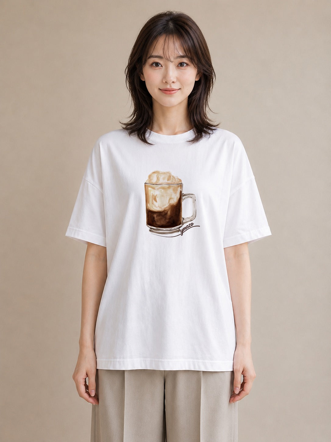 グラフィックTシャツ レディース カフェラテ 食べ物 フード イラスト 北欧風 姉妹 送別ギフト 白T