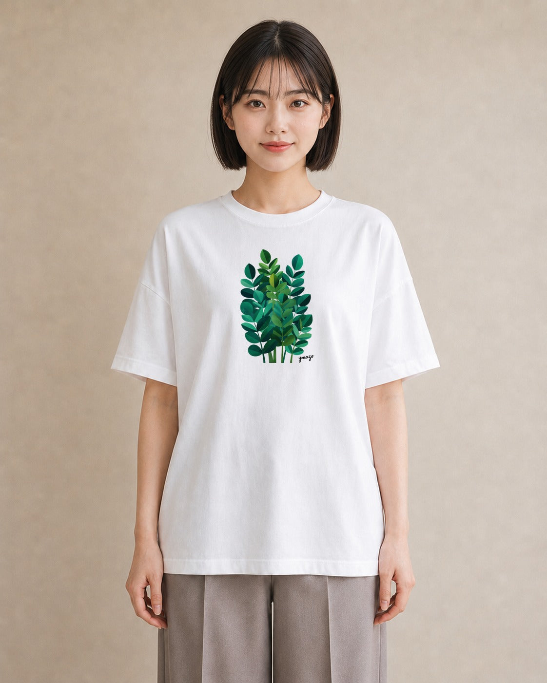 グラフィックTシャツ レディース つる 植物 ボタニカル イラスト 上品 ルームウェア ギフト 白T