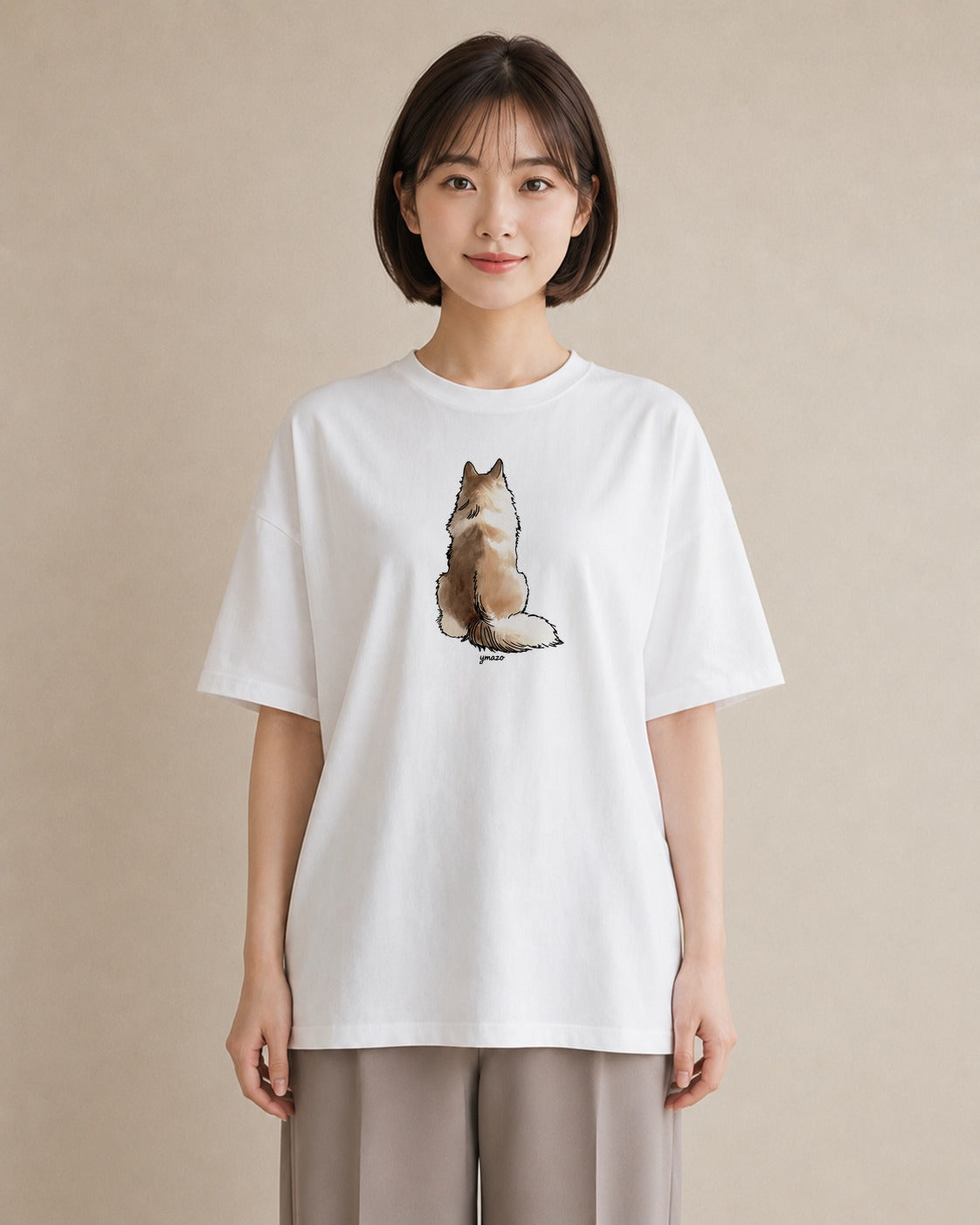 グラフィックTシャツ レディース 猫 ねこ イラスト ヴィンテージ風 休日 ペアコーデ 白T