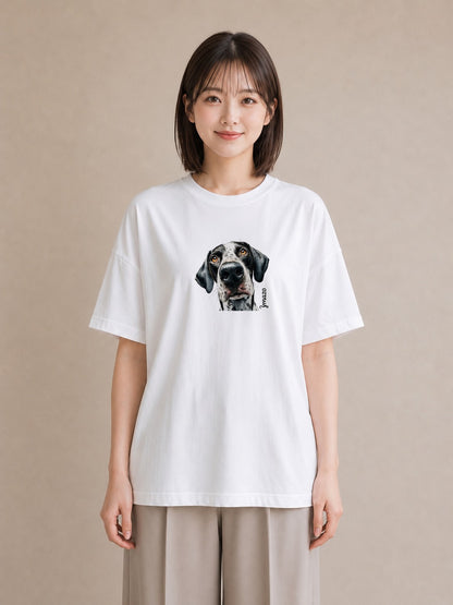 デザインTシャツ レディース ミックス犬 犬 いぬ イラスト フェミニン デート 帰省 白T