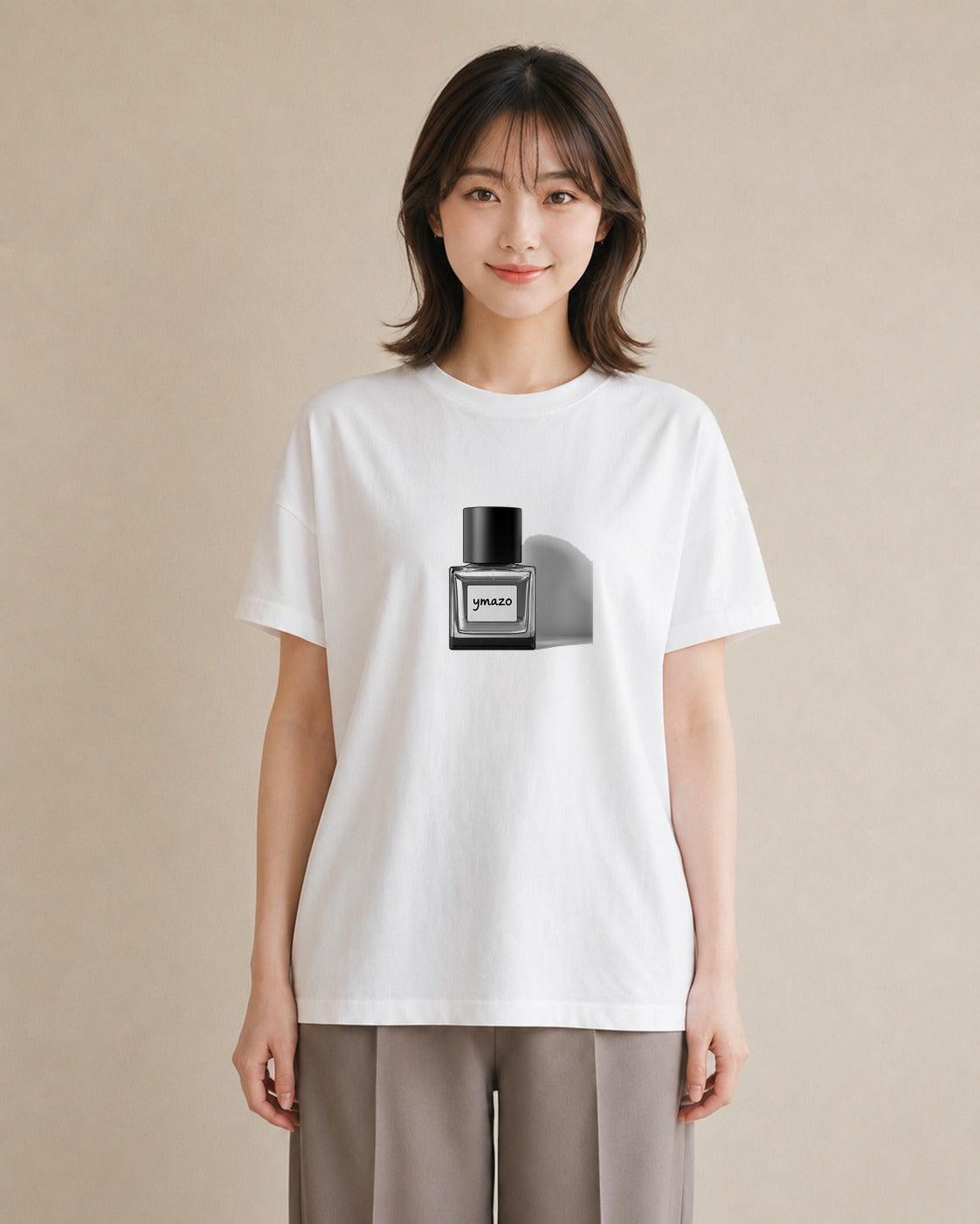 デザインTシャツ レディース 香水 香水瓶 パフューム イラスト 北欧風 旅行 母娘コーデ 白T