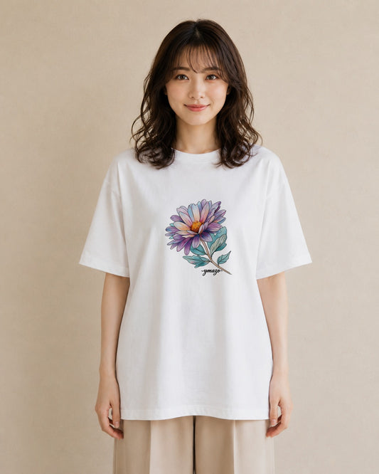 プリントTシャツ レディース 花 花柄 イラスト ユニーク 姉妹 送別ギフト 白T