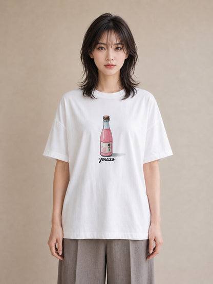 プリントTシャツ レディース ガラス瓶 小枝 ボタニカル ナチュラル アンティーク イラスト ヴィンテージ風 クリスマス 旅行 白T