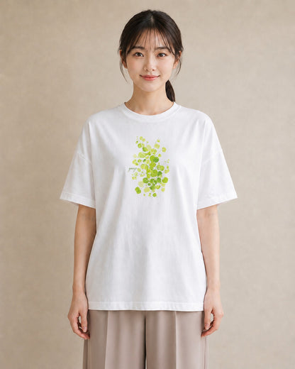 半袖Tシャツ レディース つる 植物 ボタニカル イラスト きれいめカジュアル 誕生日プレゼント 綿100 白T