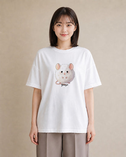 半袖Tシャツ レディース ロボロフスキー ペット 動物 イラスト レトロ クリスマス 旅行 白T