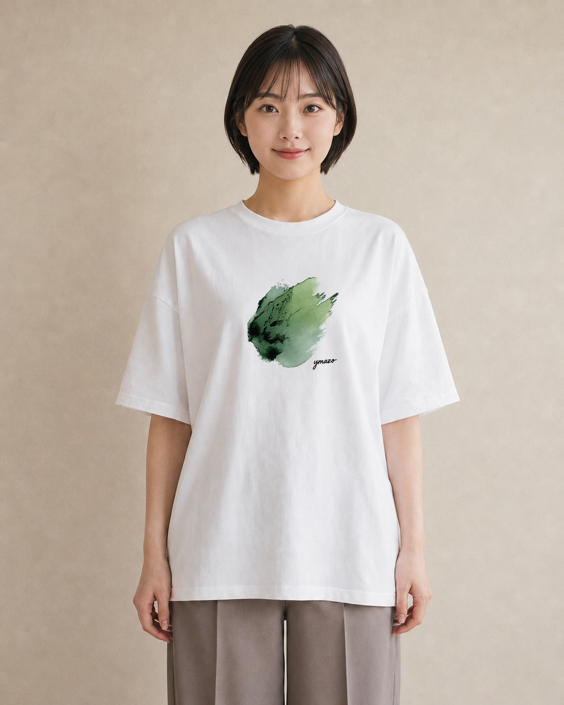 デザインTシャツ レディース 芝生 植物 ボタニカル イラスト ユニーク カフェ服 クリスマス 白T