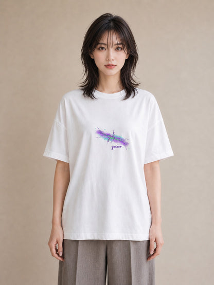 半袖Tシャツ レディース 天の川 星空 宇宙 イラスト こなれ感 春コーデ 姉妹 白T