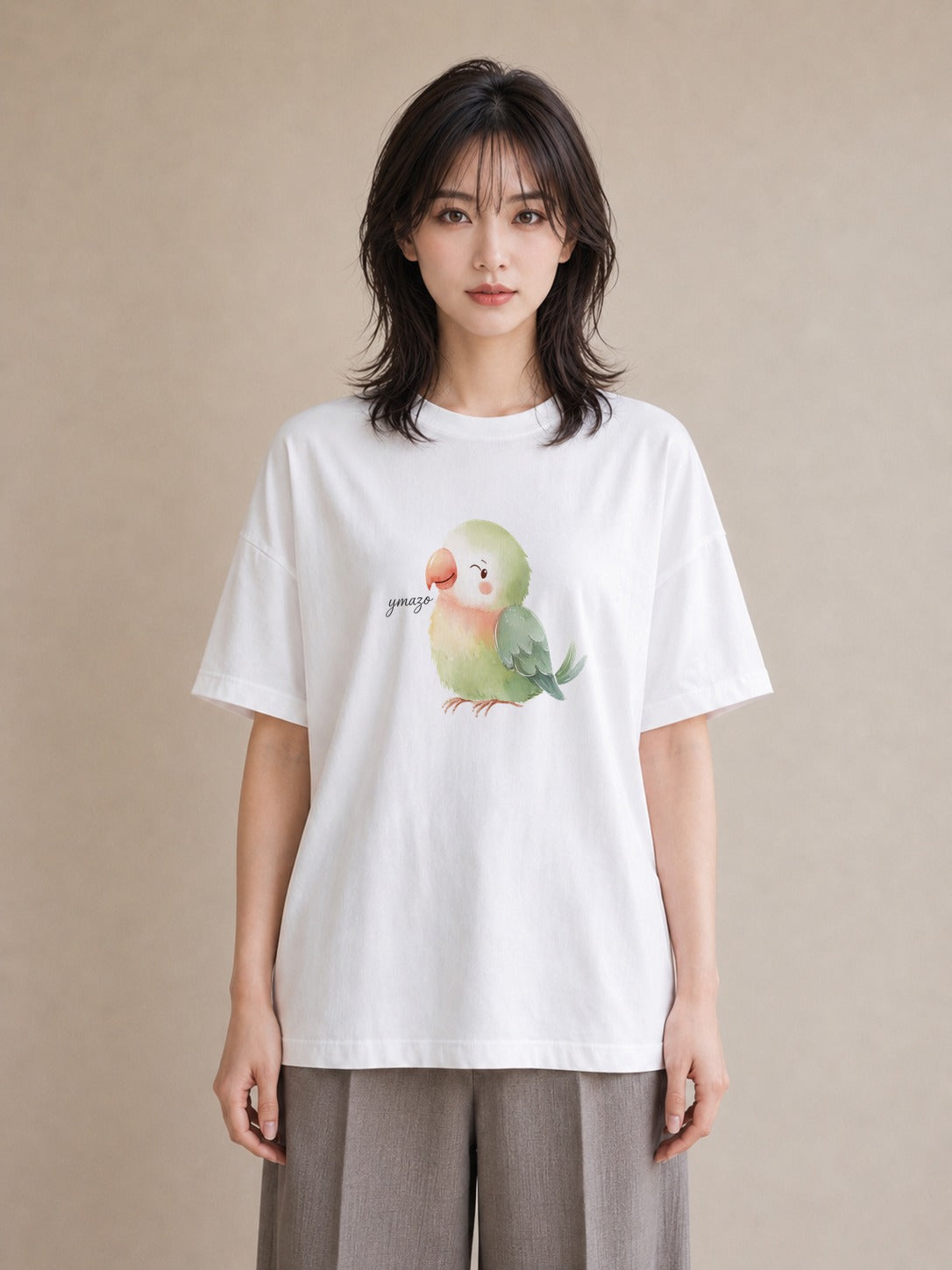 グラフィックTシャツ レディース オカメインコ ペット 動物 イラスト ラフ 社会人 女性 白T