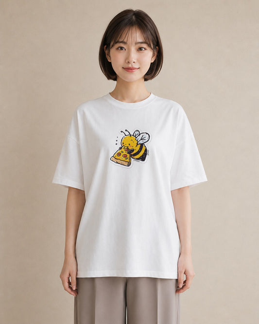 プリントTシャツ レディース みつばち 昆虫 虫 イラスト 水彩風 ホワイトデー 春服 白T