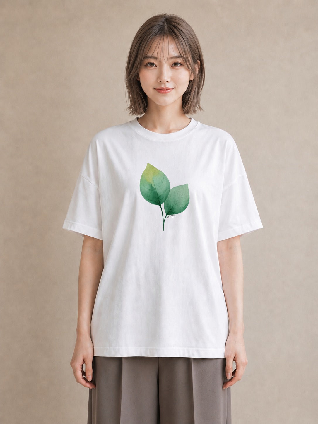 デザインTシャツ レディース 観葉植物 植物 ボタニカル イラスト アート風 カジュアルコーデ 買い物 白T