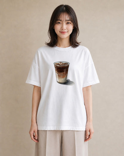 デザインTシャツ レディース コーヒー 珈琲 カフェ 食べ物 フード イラスト ナチュラル ミセス 春コーデ 白T