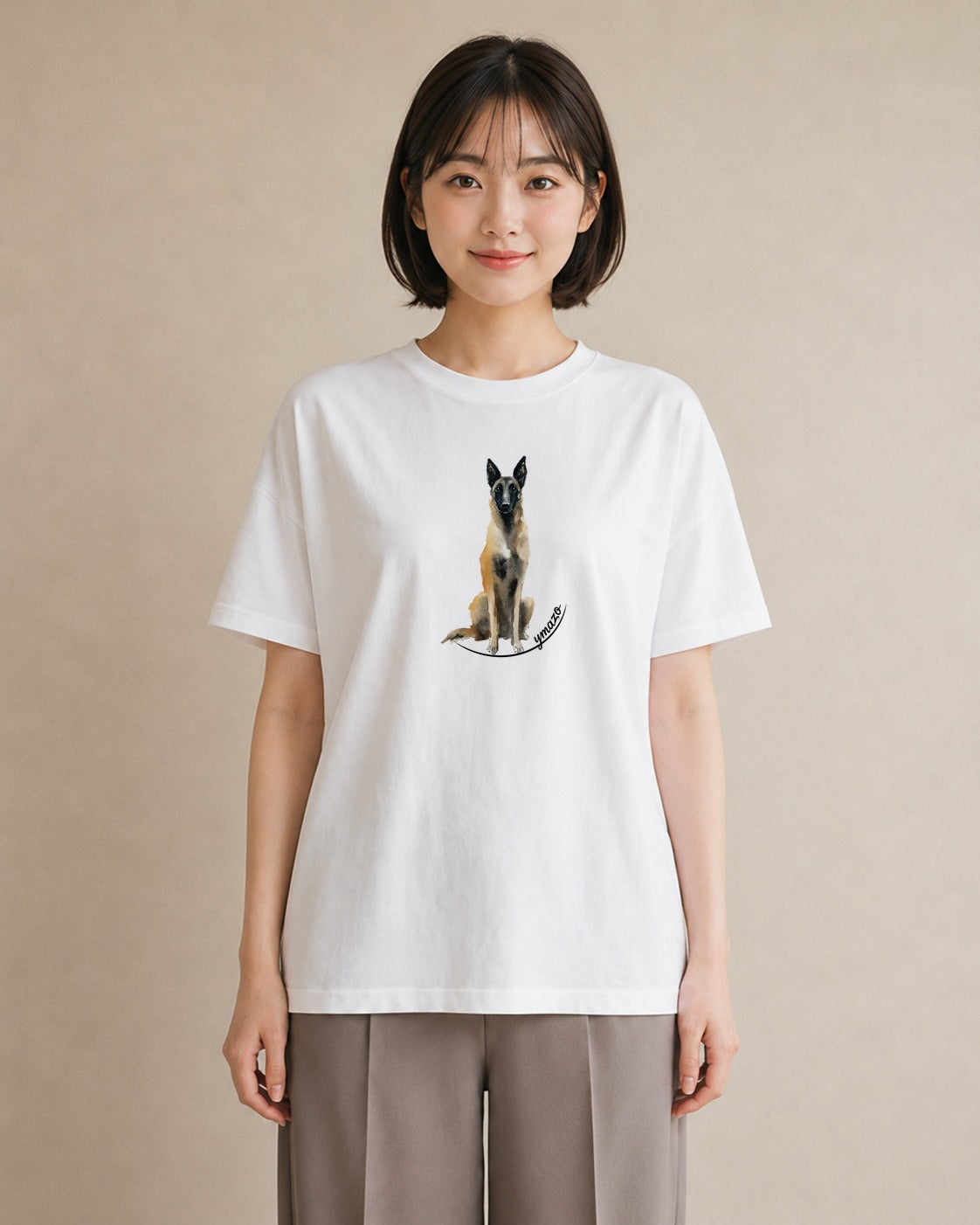 プリントTシャツ レディース 犬好き 犬 いぬ イラスト レイヤード 友達ギフト 白T