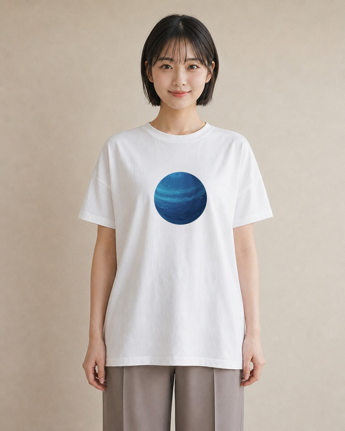 グラフィックTシャツ レディース 地球 星空 宇宙 イラスト ホワイトデー 春服 白T