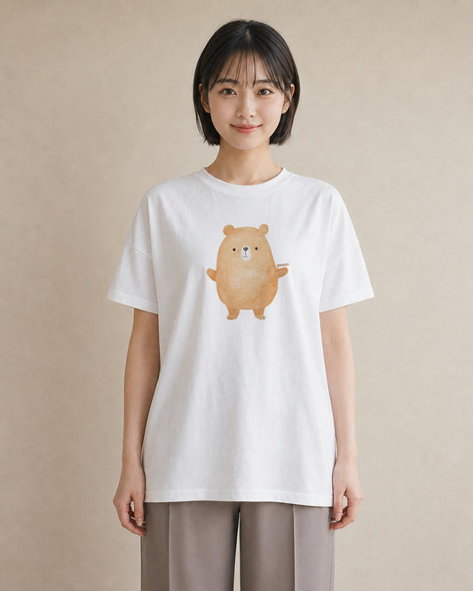 グラフィックTシャツ レディース アザラシ 動物 アニマル イラスト ポップ ラフ レイヤード 白T