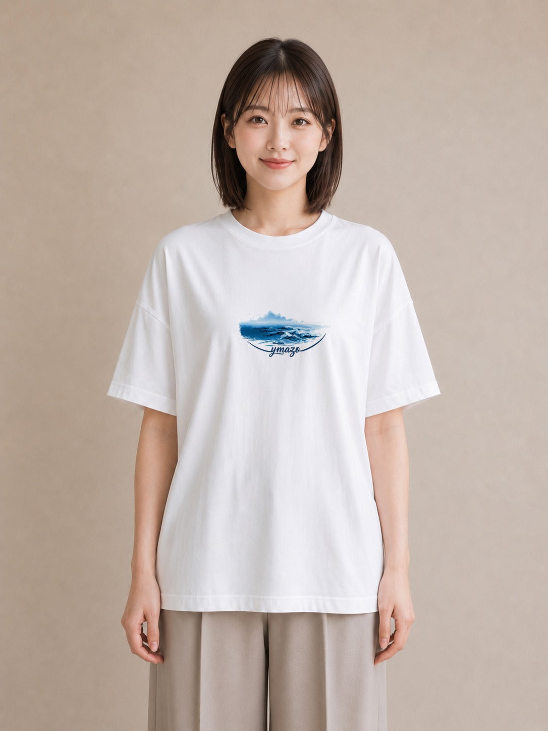 デザインTシャツ レディース 灯台 霧 海 ナチュラル アンティーク イラスト 個性的 姉妹 送別ギフト 白T