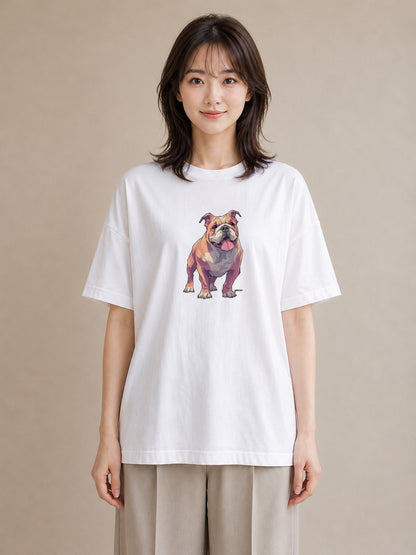 半袖Tシャツ レディース 老犬 犬 いぬ イラスト 母の日 ビーチ 白T