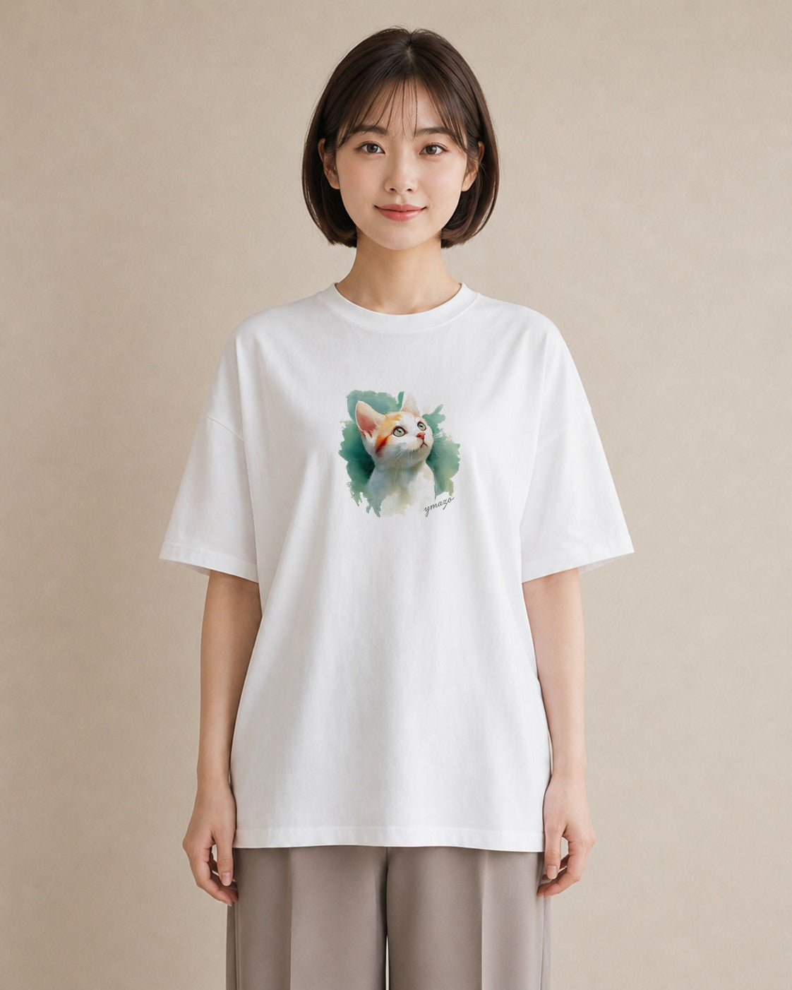 Tシャツ レディース ねこ 猫 ネコ イラスト ヴィンテージ風 誕生日プレゼント 綿100 白T