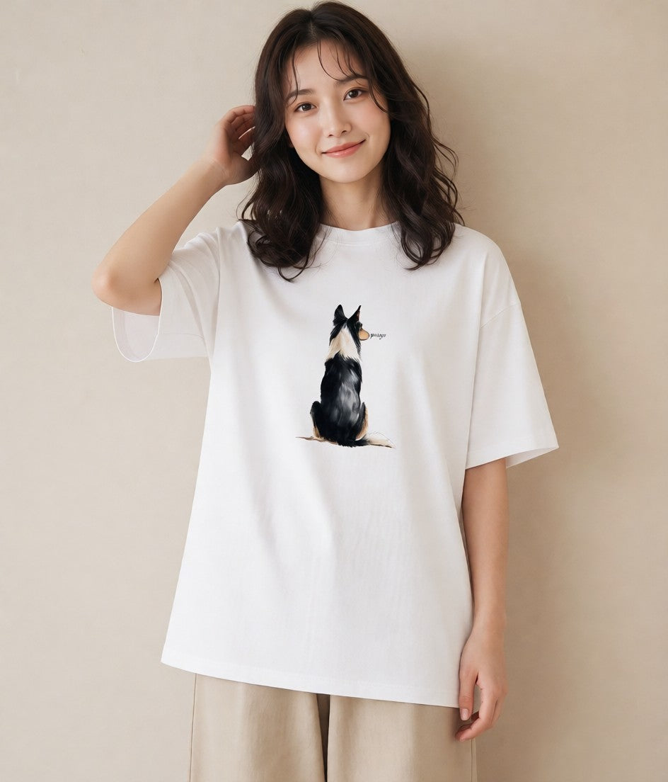 半袖Tシャツ レディース 犬好き 犬 いぬ イラスト こなれ感 お出かけ 普段着 白T