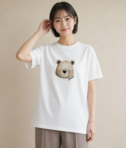 プリントTシャツ レディース ナマケモノ 動物 アニマル イラスト レトロ カフェ服 クリスマス 白T