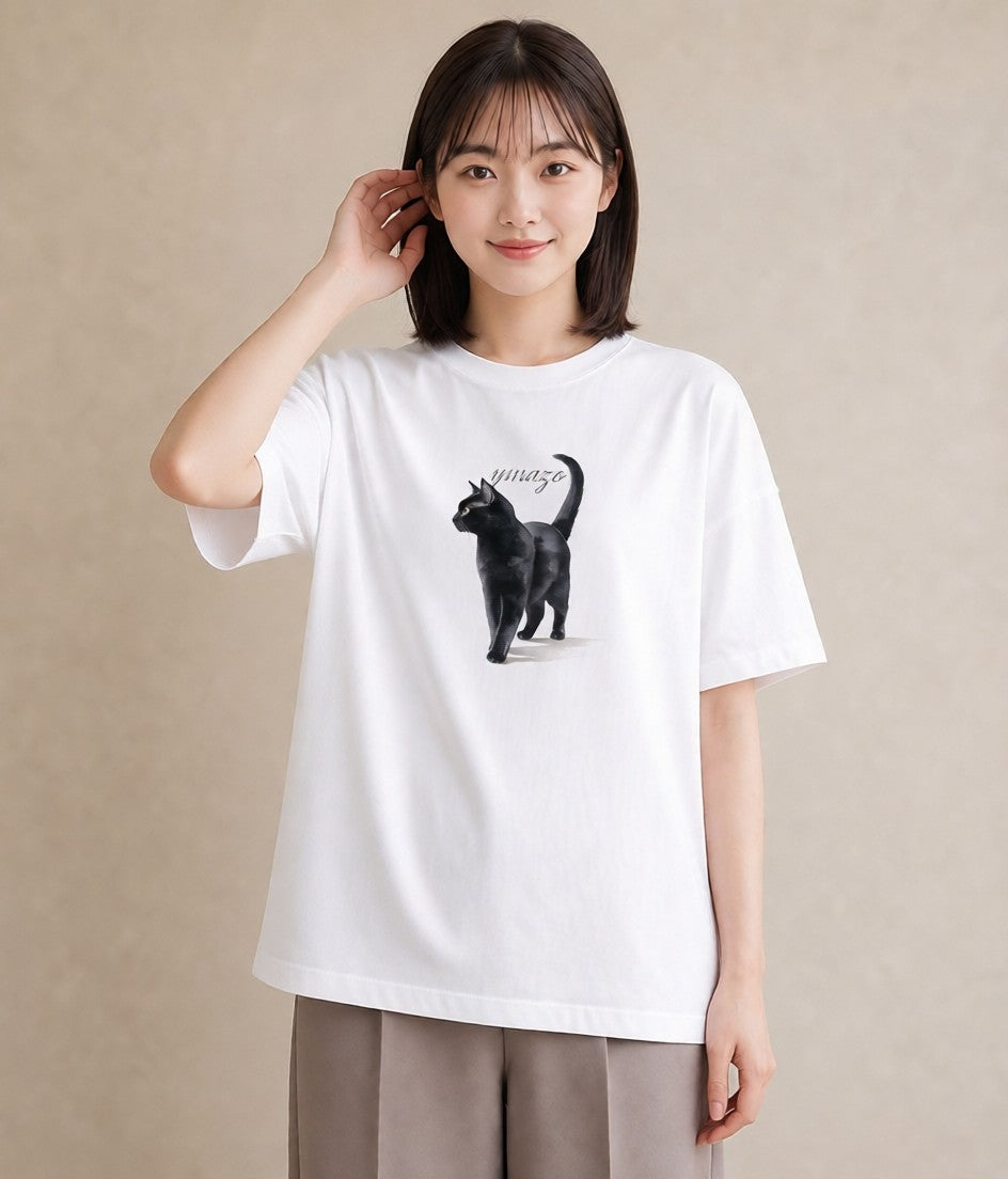 デザインTシャツ レディース シャム 猫 ねこ イラスト 淡色 デイリーウェア 休日 白T