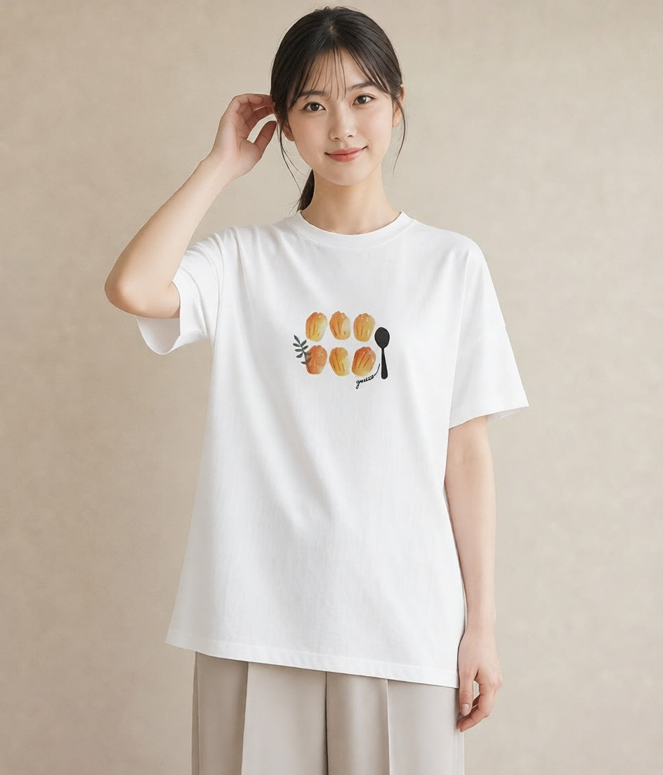 Tシャツ レディース マカロン 食べ物 フード イラスト きれいめカジュアル 部屋着 女性向けギフト 白T