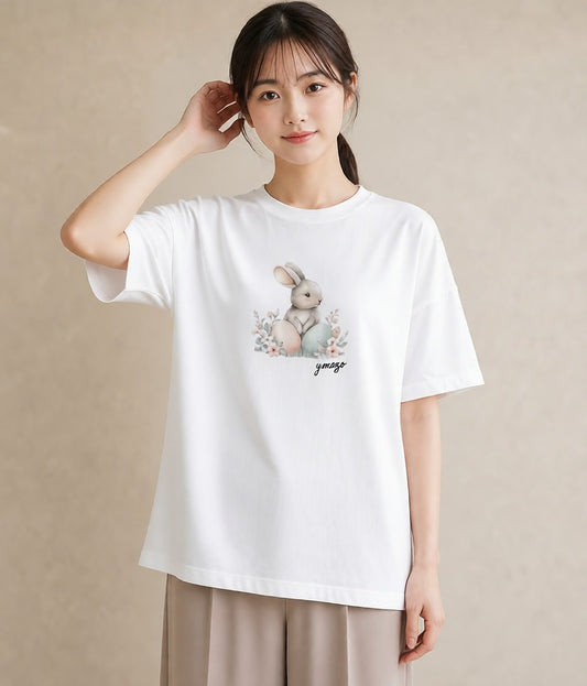 デザインTシャツ レディース ホーランドロップ ペット 動物 イラスト 休日コーデ お揃い 親子 白T