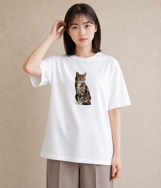 プリントTシャツ レディース 愛猫 猫 ねこ イラスト シック 社会人 女性 白T