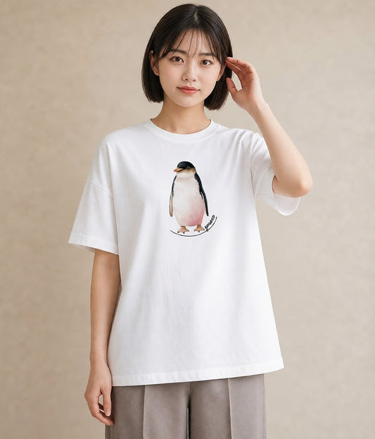 デザインTシャツ レディース アザラシ 動物 アニマル イラスト アート風 お出かけ 普段着 白T