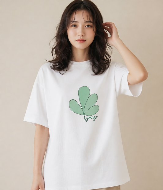 プリントTシャツ レディース クローバー 四つ葉 花 花柄 イラスト 個性的 女子会 お揃い 白T
