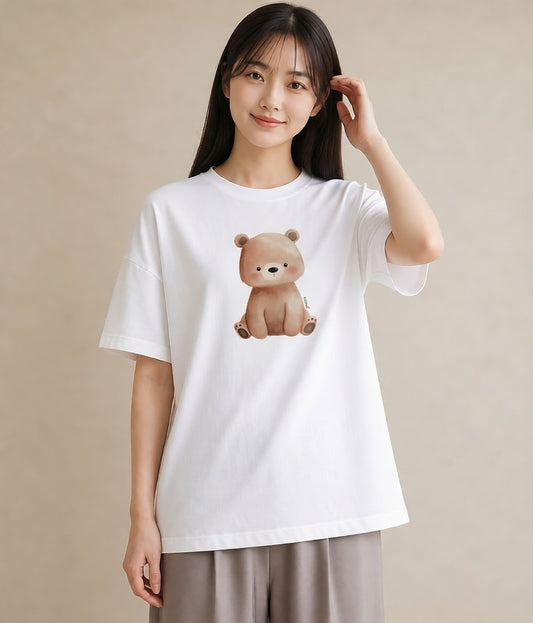 デザインTシャツ レディース しろくま 白くま 動物 アニマル イラスト ミニマル 20代 カジュアルコーデ 白T