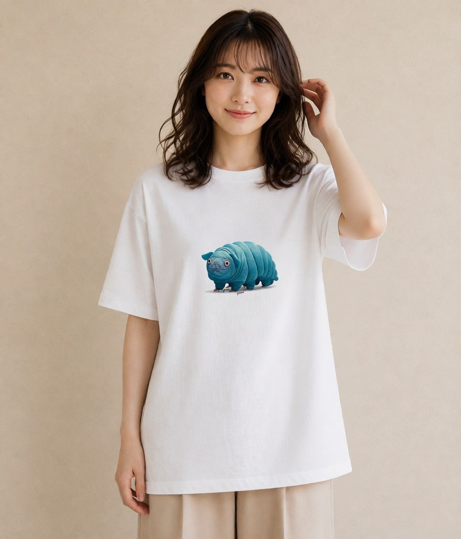 半袖Tシャツ レディース ダンゴムシ 昆虫 虫 イラスト カフェコーデ 女性向けギフト 散歩 白T