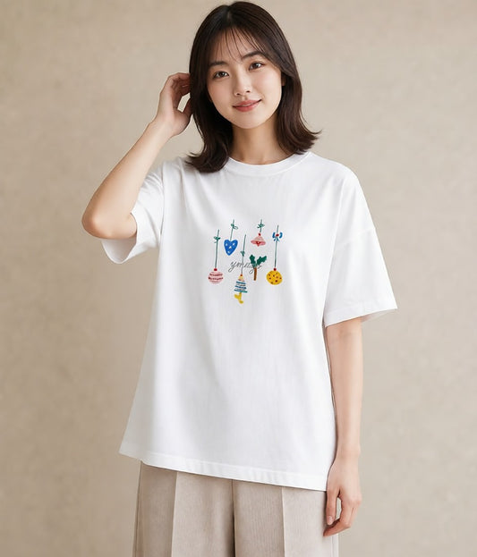 グラフィックTシャツ レディース 風鈴 ガラス 夏 ナチュラル アンティーク イラスト きれいめカジュアル 親子 20代 白T