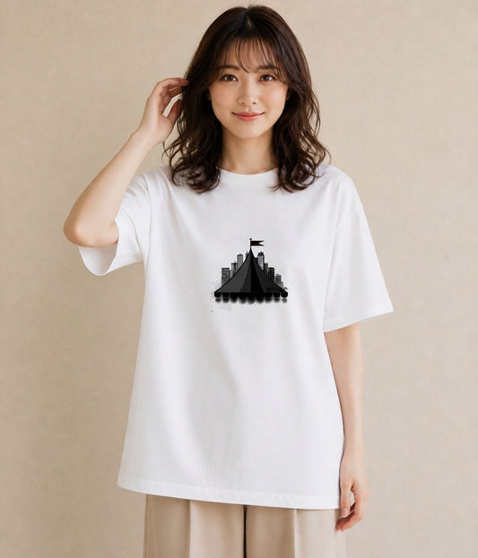 プリントTシャツ レディース 窓辺の雨 雨の日 窓 ナチュラル アンティーク イラスト 秋コーデ おしゃれギフト 白T