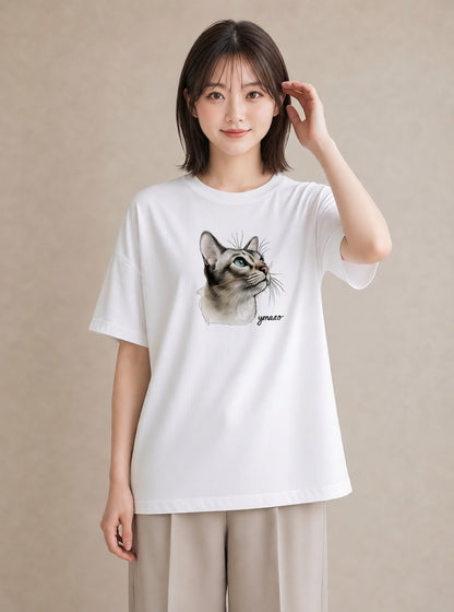 Tシャツ レディース 猫好き 猫 ねこ イラスト ゆるコーデ ルームウェア ギフト 白T