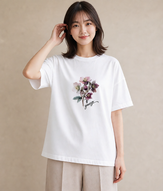 Tシャツ レディース 花 花柄 イラスト カジュアル 女性 旅行用 白T