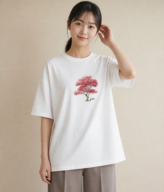 半袖Tシャツ レディース 盆栽 植物 ボタニカル イラスト ヴィンテージ風 カフェ巡り 女子会 白T