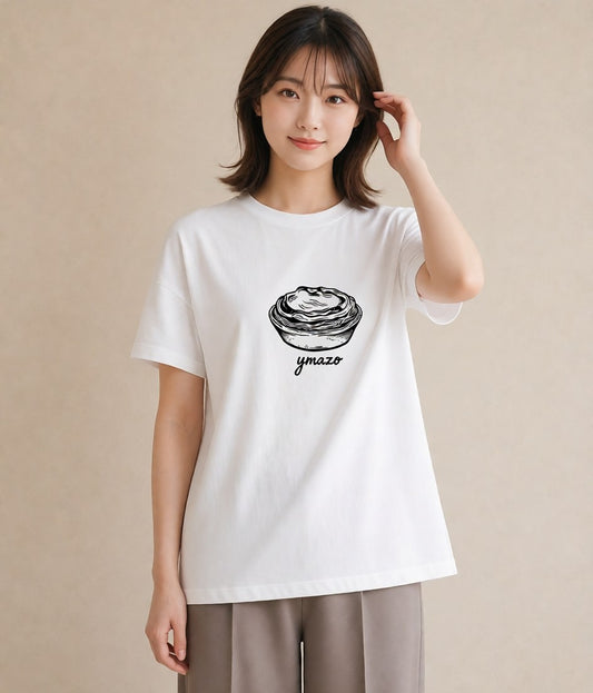 Tシャツ レディース パールピアス アクセサリー ナチュラル アンティーク イラスト ヴィンテージ風 春コーデ 姉妹 白T