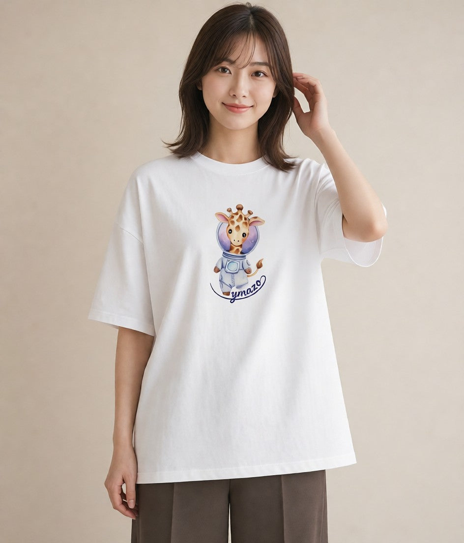 グラフィックTシャツ レディース 惑星 星空 宇宙 イラスト ニュアンス レイヤード 友達ギフト 白T