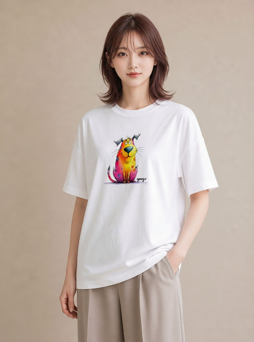 プリントTシャツ レディース 猫の手 猫 ねこ イラスト ポップ ママ カフェ服 白T