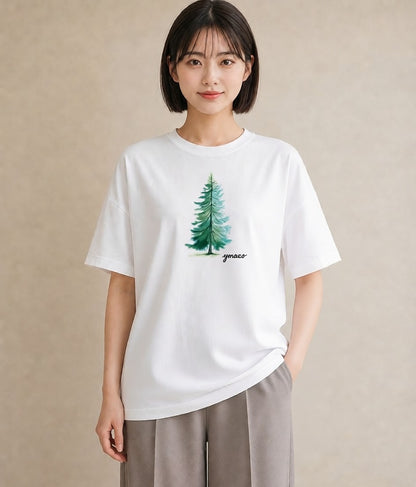 プリントTシャツ レディース オーロラ 星空 宇宙 イラスト カフェコーデ 夏コーデ 通学 白T