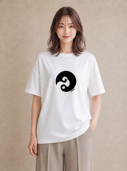 プリントTシャツ レディース 扇子 そよ風 ナチュラル アンティーク イラスト ユニーク カフェ服 クリスマス 白T