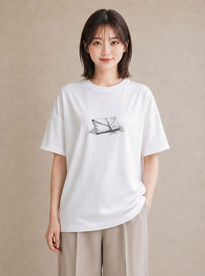 グラフィックTシャツ レディース 封蝋 手紙 アンティーク ナチュラル イラスト 上品 誕生日プレゼント 綿100 白T